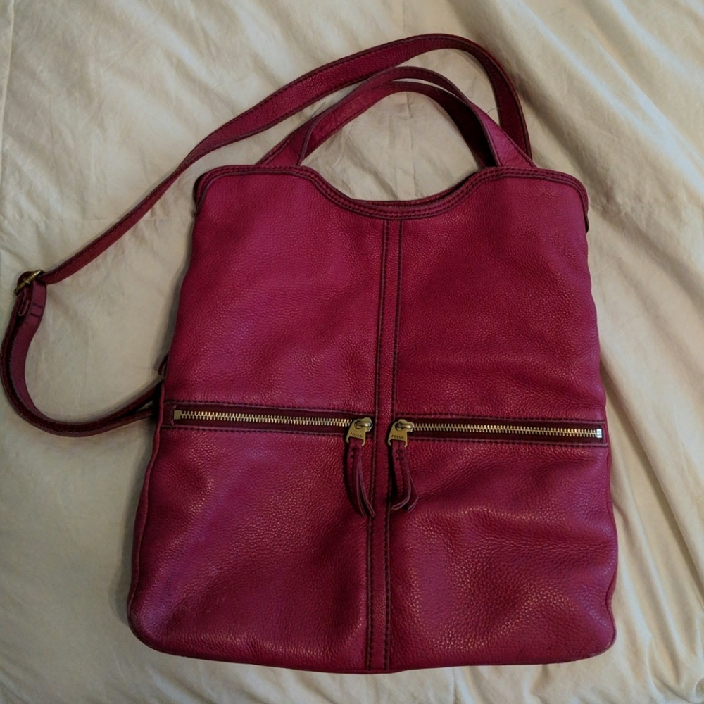 Magenta fossil purse